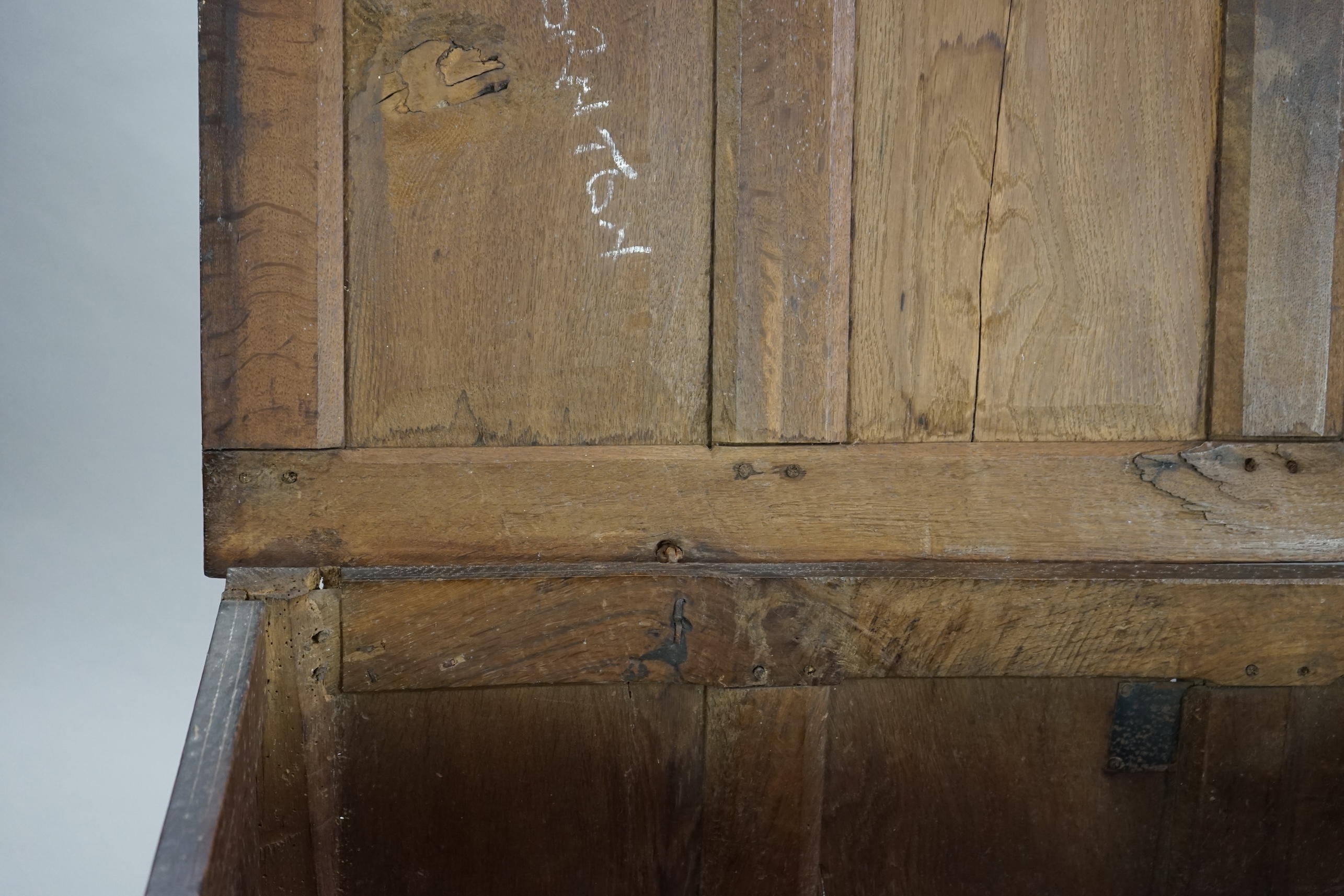 A 17th century oak coffer